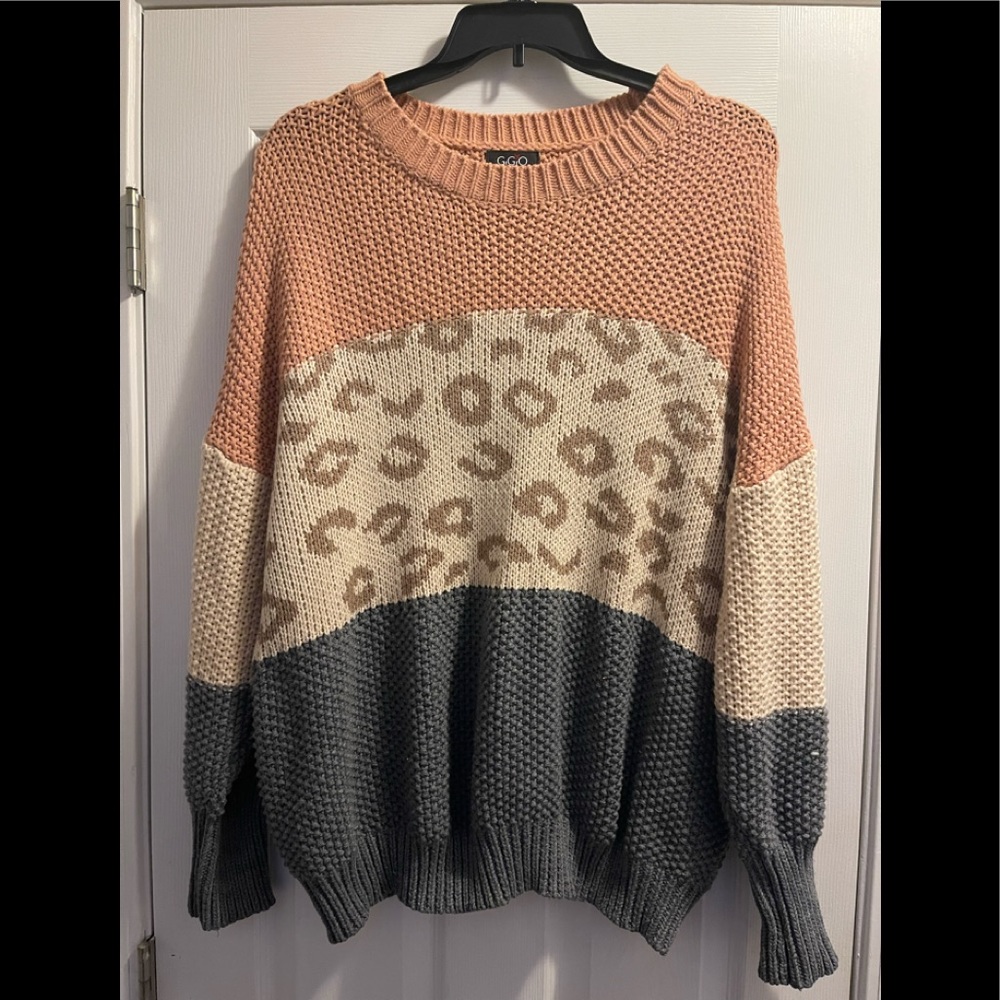 Gigio Color Block And Multi Stripe Sweater Oversi… - image 1